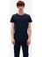 Solid T-Shirt Lacivert Basic Erkek Tişört 1