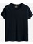 Solid T-Shirt Lacivert Basic Erkek Tişört 7