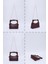 Bordo SHK24 Orjinal Soft Deri Düğüm Detaylı Zincir Askılı El ve Omuz Çantası U:14 E:22 G:8 cm 8