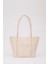 Krem SHK80 Önü Cepli Çıtçıtlı Makyaj Çantalı Suni Deri Büyük Boy Kol ve Omuz Çantası U:26 E:40 G:8 cm 2