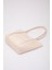 Krem SHK80 Önü Cepli Çıtçıtlı Makyaj Çantalı Suni Deri Büyük Boy Kol ve Omuz Çantası U:26 E:40 G:8 cm 5