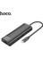 Hoco HB44 Type-C To HDMI + RJ45 + 100MBPS + Sd/tf + Usb3.0 + Usb2.0 Pd + 4K 30Hz Hub - CPTD1737-484 4