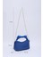 Saks Mavi SHK24 Orjinal Soft Deri Düğüm Detaylı Zincir Askılı El ve Omuz Çantası U:14 E:22 G:8 cm 2