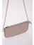 Kırışık Dokulu Vizon SHK125 Suni Deri Boncuk Detaylı Fermuarlı Tek Bölmeli Zincir Askılı Omuz Çantası 6
