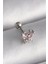 316L Çelik Gümüş Renk Pembe Zirkon Taşlı Tragus Piercing 1