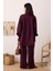 Reglan Kol Basic Keten Gömlek Bordo 3