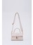 Krem SHK109 Suni Deri Çıtçıtlı Ayarlanabilir Askılı Kadın El, Kol ve Omuz Çantası U:11 E:19 G:7 cm 1
