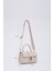 Krem SHK109 Suni Deri Çıtçıtlı Ayarlanabilir Askılı Kadın El, Kol ve Omuz Çantası U:11 E:19 G:7 cm 2