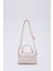 Krem SHK109 Suni Deri Çıtçıtlı Ayarlanabilir Askılı Kadın El, Kol ve Omuz Çantası U:11 E:19 G:7 cm 4