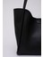 Siyah Shk76 Çıtçıtlı Fitil Askılı Deri Makyaj Çantalı Büyük Boy Kadın El Ve Omuz Çantası U:29 E:30 G:9 Cm 7