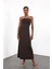 Acı Kahve Straplez Bodycon Elbise 3