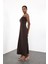 Acı Kahve Straplez Bodycon Elbise 4