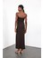 Acı Kahve Straplez Bodycon Elbise 5