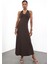 Acı Kahve Halter Yaka Bodycon Elbise 5