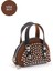 Kahve Rengi SHK220 Süet Kumaş, Tek Bölmeli, Zincir Askılı,fermuarlı, Taşlı, Mini El ve Omuz Çantası 2