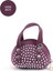 Mor SHK220 Süet Kumaş, Tek Bölmeli, Zincir Askılı,fermuarlı, Taşlı, Mini El ve Omuz Çantası 3