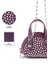 Mor SHK220 Süet Kumaş, Tek Bölmeli, Zincir Askılı,fermuarlı, Taşlı, Mini El ve Omuz Çantası 5