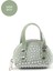 Mint Yeşil SHK220 Süet Kumaş, Tek Bölmeli, Zincir Askılı,fermuarlı, Taşlı, Mini El ve Omuz Çantası 1