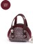 Bordo SHK220 Süet Kumaş, Tek Bölmeli, Zincir Askılı,fermuarlı, Taşlı, Mini El ve Omuz Çantası 3