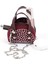 Bordo SHK220 Süet Kumaş, Tek Bölmeli, Zincir Askılı,fermuarlı, Taşlı, Mini El ve Omuz Çantası 6
