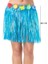 Yetişkin ve Çocuk Uyumlu Mavi Renk Püsküllü Hawaii Luau Hula Etek 40 cm 1