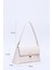 Krem SHK153 Suni Deri Kilit Detaylı Standart Askılı Tek Bölmeli El, Kol ve Omuz Çantası U:15 E:29 G:9 cm 2