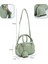 Mint Yeşil SHK207 Suni Deri Charm Detaylı Fermuarlı Ayarlanabilir Askılı El, Kol ve Omuz Çantası U:14 E:24 G:8 cm 4