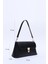 Siyah SHK153 Suni Deri Kilit Detaylı Standart Askılı Tek Bölmeli El, Kol ve Omuz Çantası U:15 E:29 G:9 cm 2