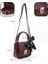 Bordo SHK235 Suni Deri Tek Bölmeli Fular Hediyeli El Kol ve Omuz Çantası 4