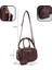 Bordo SHK207 Suni Deri Charm Detaylı Fermuarlı Ayarlanabilir Askılı El, Kol ve Omuz Çantası U:14 E:24 G:8 cm 4