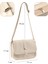 Krem SHK127 Suni Deri Iç Fermuar Cepli Çıtçıt Kapamalı El,kol ve Omuz Çantası U:17 E:22 G:7 cm 4