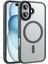 Apple iPhone 16 Kılıf Mat Arka Yüzey Wireless Şarj Özellikli Cppl Flet Magsafe Kapak-Titanyum-Gri 1