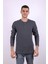 Düğmeli Waffle Antrasit Erkek Sweatshirt 5070 1