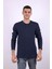 Düğmeli Waffle Indigo Erkek Sweatshirt 5070 1