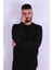 O Yaka Waffle Siyah Erkek Sweatshirt 5073-2 1