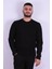 O Yaka Waffle Siyah Erkek Sweatshirt 5073-2 3