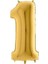 1 Rakamlı 16 Inç Gold Renk Folyo Balon 36 cm (Altın) 2