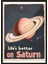 Siyah Çerçeveli Tablo, Satürn ve Tipografi, Retro Uzay Teması Poster No: 107411 1