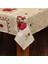 Gül Desenli Bej Pamuklu Masa Örtüsü 1