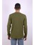 Düğmeli Waffle Yeşil Erkek Sweatshirt 5070 3
