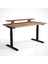 Regula Desk Solid N - Elektrikli Yüksekliği Ayarlanabilir Natürel Kenar Masif Ceviz Çalışma Masası - Siyah Ayak, Ceviz Masif Tabla - Raflı, 130X65 cm 1