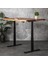 Regula Desk Solid N - Elektrikli Yüksekliği Ayarlanabilir Natürel Kenar Masif Ceviz Çalışma Masası - Siyah Ayak, Ceviz Masif Tabla - Raflı, 130X65 cm 2