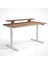 Regula Desk Solid N - Elektrikli Yüksekliği Ayarlanabilir Natürel Kenar Masif Ceviz Çalışma Masası - Beyaz Ayak, Ceviz Masif Tabla - Raflı, 130X65 cm 1