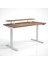 Regula Desk Solid S - Elektrikli Yüksekliği Ayarlanabilir Düz Kenar Masif Ceviz Çalışma Masası - Beyaz Ayak, Ceviz Masif Tabla - Raflı, 140X70 cm 1