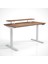 Regula Desk Solid V - Elektrikli Yüksekliği Ayarlanabilir Açılı Kesim Kenar Masif Ceviz Çalışma Masası - Beyaz Ayak, Ceviz Masif Tabla - Raflı, 220X90 cm 1