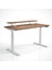 Regula Desk Solid V - Elektrikli Yüksekliği Ayarlanabilir Açılı Kesim Kenar Masif Ceviz Çalışma Masası - Beyaz Ayak, Ceviz Masif Tabla - Raflı, 140X70 cm 1