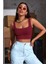 - Kadın Bordo Kalın Askılı Crop Top Büstiyer 1