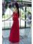 Kırmızı Kolları Şifon Yırtmaçlı Abiye 9705139.08 4