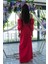 Kırmızı Kolları Şifon Yırtmaçlı Abiye 9705139.08 5