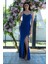 Saks Askılı Yırtmaç Detaylı Drapeli Abiye 9705289.26 1